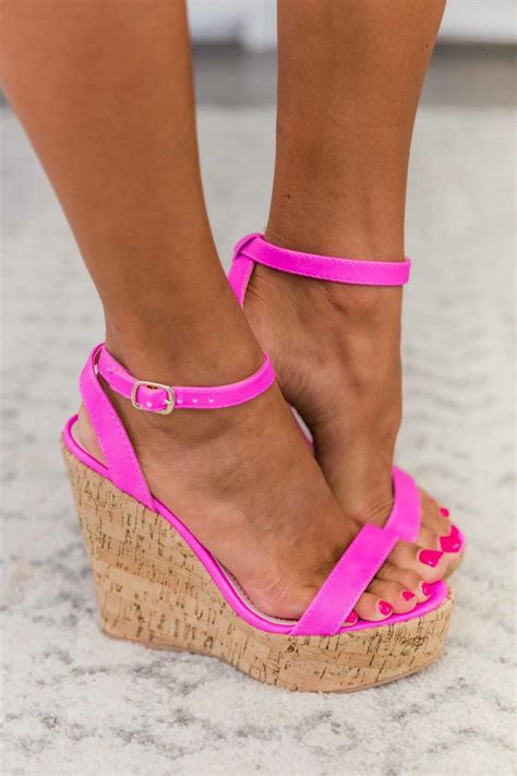 hot pink wedges for women.